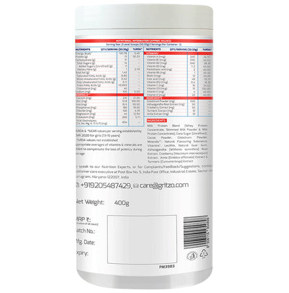 Gritzo Super Girl Milk Protein for 13+ Years Girls Height+ | With Calcium & Vitamin D3 | Flavour Double Chocolate