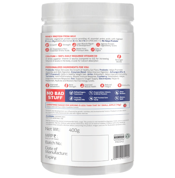 Gritzo Super Girl Milk Protein Weight+ for 8-12 Years | With Calcium & Vitamin D3 | Flavour Double Chocolate