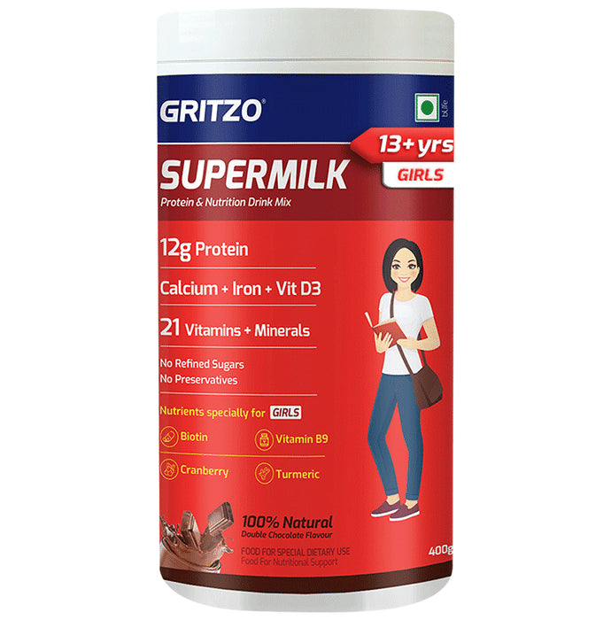 Gritzo SuperMilk Daily Nutrition 13+ yrs Girls Double Chocolate - Classic Derma