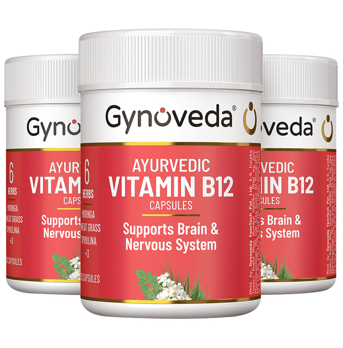 Gynoveda Ayurvedic Vitamin B12 Capsule (30 Each) - Classic Derma