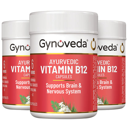 Gynoveda Ayurvedic Vitamin B12 Capsule (30 Each) - Classic Derma