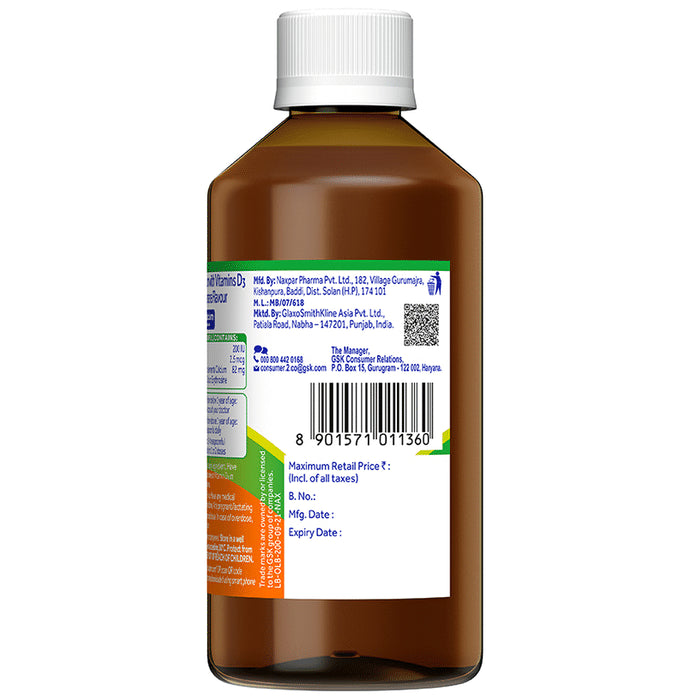 Ostocalcium B12 with Vitamin D3 | For Bones & Teeth Strength | Flavour Banana Syrup | Vitamin & Mineral Support