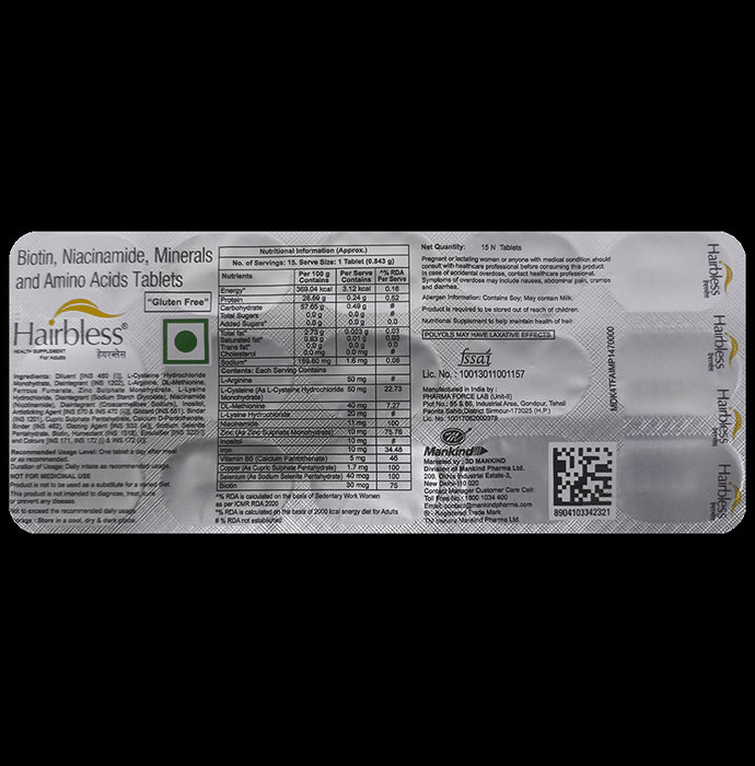 Hairbless Tablet - Classic Derma