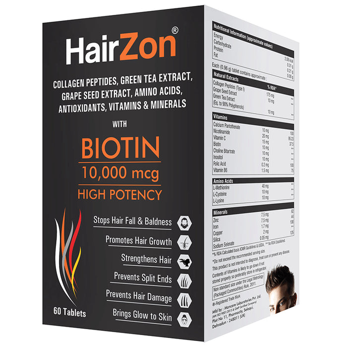 HairZon Biotin 10000mcg Tablet - Classic Derma