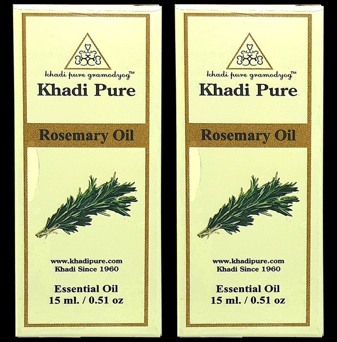 Khadi Pure Rosemary Essential Oil (15ml Each) - Classic Derma