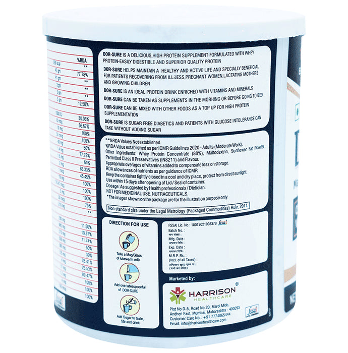 Harison Healthcare Dor-Sure Powder Creamy Vanilla Sugar Free