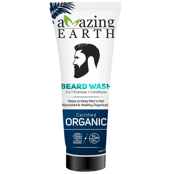 Amazing Earth Beard Wash 2 in 1 Shampoo + Conditioner - Classic Derma