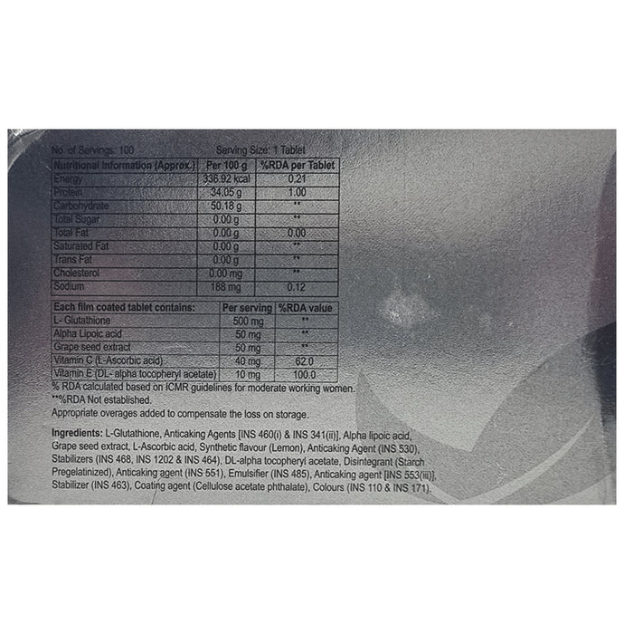 Havglo Tablet with Glutathione, Vitamin C, ALA, Grape Seed Extract & Vitamin E