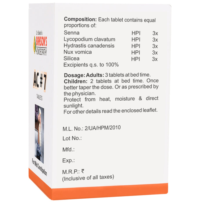 Bakson's Homeopathy AC#7 Tablet