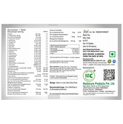 Heal N Cure HNC-B10 Tablet