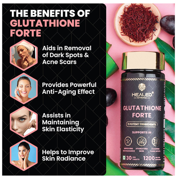 Healeo Nutrition Gluthathione Forte 1200mg Veg Tablet