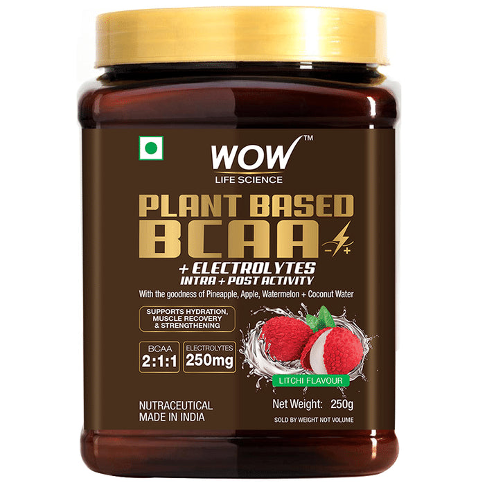 WOW Life Science Plant Based BCAA Powder Litchi - Classic Derma
