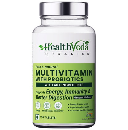 Health Veda Organics Multivitamin with Probiotics Veg Tablet - Classic Derma