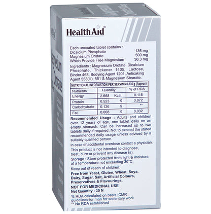 HealthAid Magnesium Orotate 500 mg Tablet