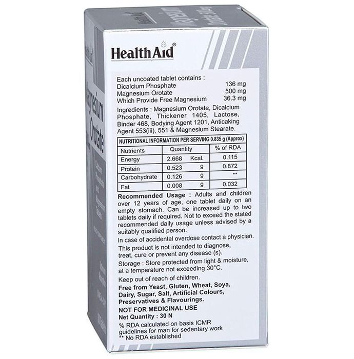 Healthaid Magnesium Orotate 500mg Tablet