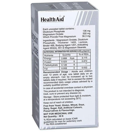Healthaid Magnesium Orotate 500mg Tablet
