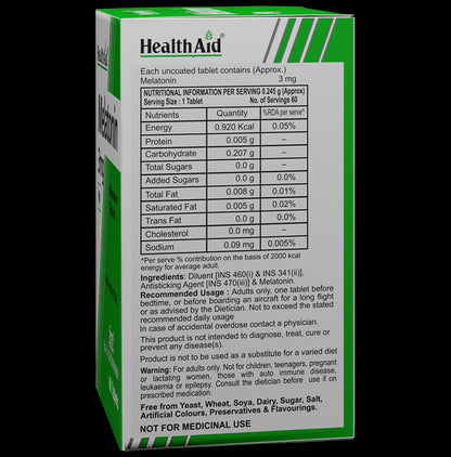 HealthAid Melatonin 3mg Tablet