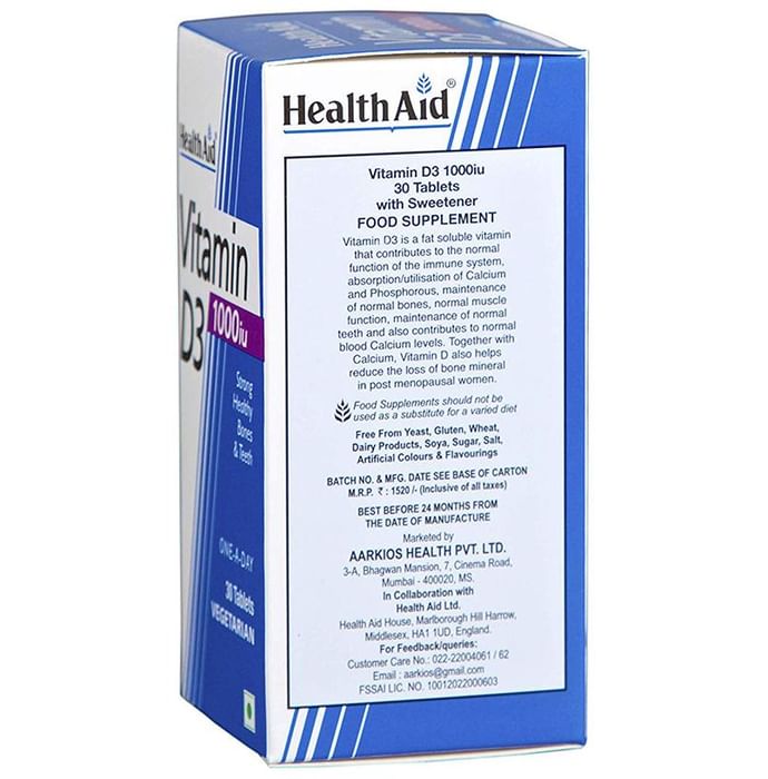 Healthaid Vitamin D3 1000IU Tablet