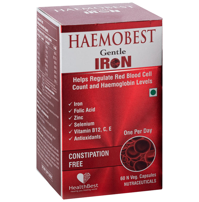 HealthBest Haemobest Gentle Iron Veg Capsule - Classic Derma