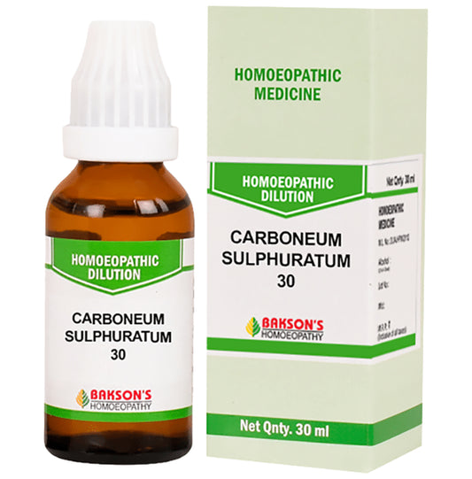 Bakson's Homeopathy Carboneum Sulphuratum Dilution 30 - Classic Derma