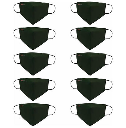 Healthgenie FM 101 Premium Quality Washable & Reusable Double Layered Cloth Face Mask Universal Green