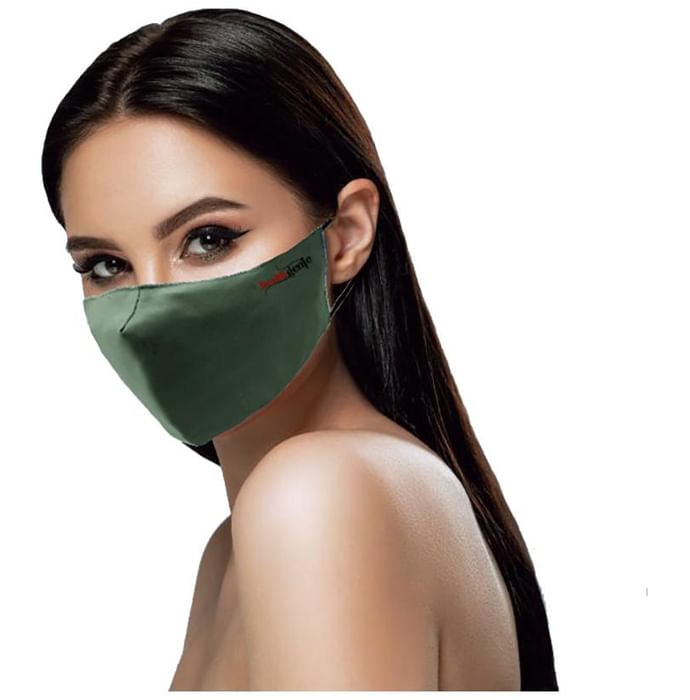Healthgenie FM 101 Premium Quality Washable & Reusable Double Layered Cloth Face Mask Universal Green