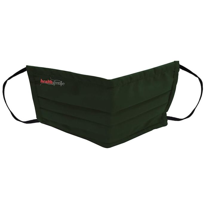 Healthgenie FM 201 Washable & Reusable Double Layered, Triple Pleated Cloth Face Mask Large Green - Classic Derma