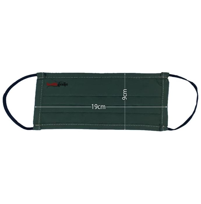 Healthgenie FM 201 Washable & Reusable Double Layered, Triple Pleated Cloth Face Mask Large Green