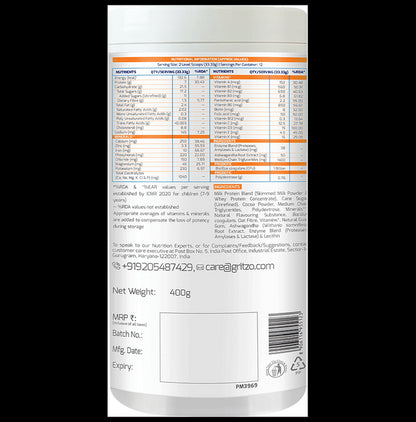 Healthkart Gritzo SuperMilk Personalized Protein & Nutritional Drink Weight+ for 7-12 Yrs Weight+ Powder