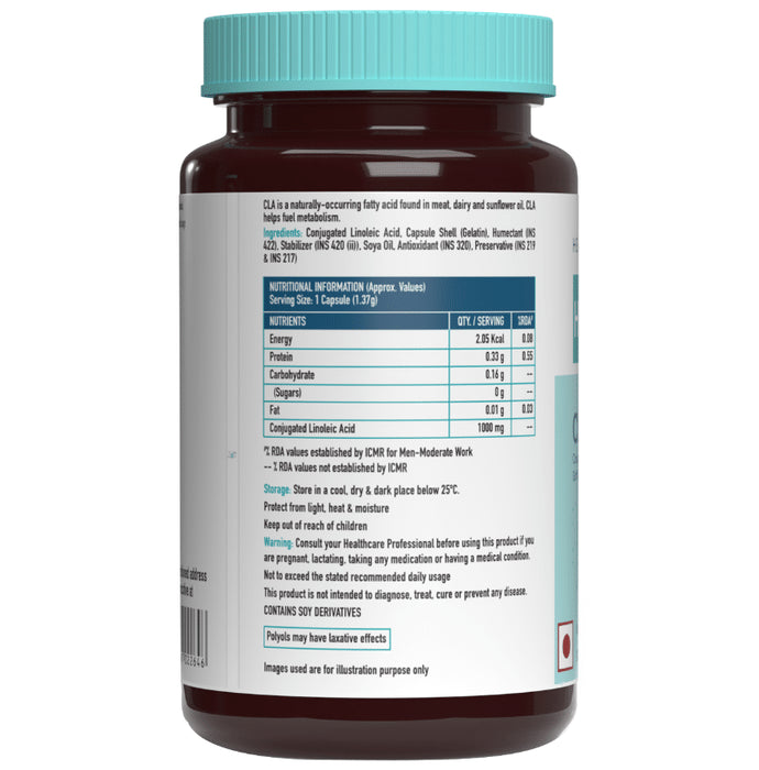 Healthkart HK Vitals CLA (Conjugated Linoleic Acid) 1000mg for Metabolism | Soft Gelatin Capsule