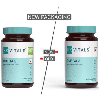 Healthkart HK Vitals Omega 3 Fatty Acids with DHA & EPA | For Heart, Joint & Brain Health | Soft Gelatin Capsule | Nutrition Care