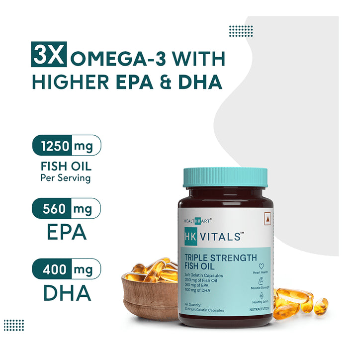 Healthkart HK Vitals Triple Strength Fish Oil Soft Gelatin Capsule