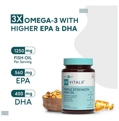 Healthkart HK Vitals Triple Strength Fish Oil Soft Gelatin Capsule