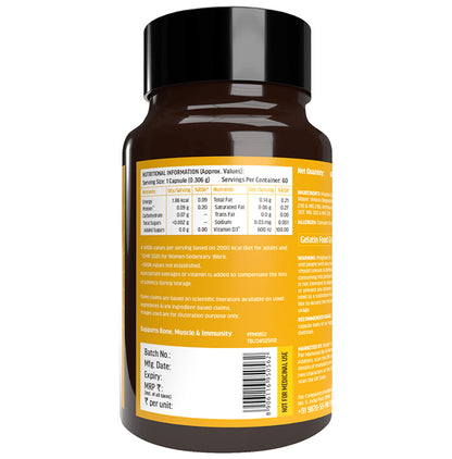 Healthkart HK Vitals Vitamin D3 (Cholecalciferol) 600IU | Softgel Capsule for Bones, Immunity & Muscles