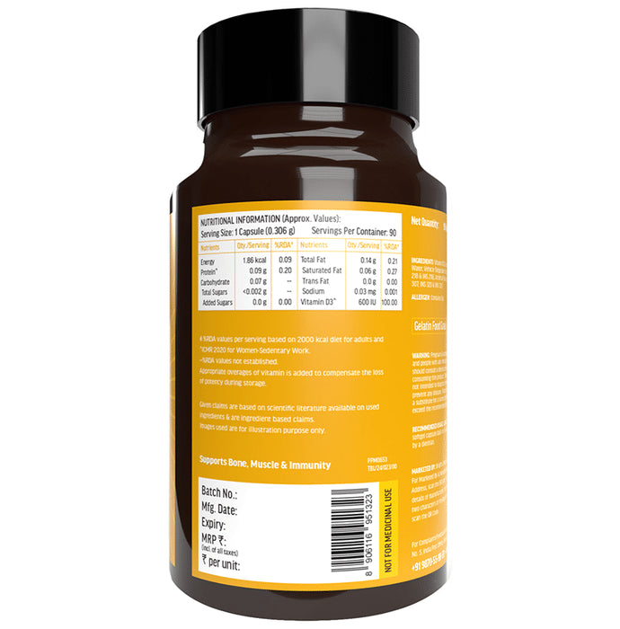 Healthkart HK Vitals Vitamin D3 for Bones, Immunity & Muscles | Soft Gelatin Capsule