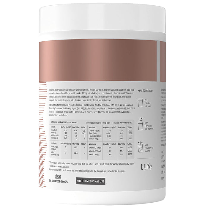 Healthkart Skin Radiance Collagen Powder Orange with Teal colour Sipper Bottle 300 ml