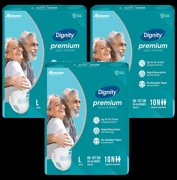 Dignity Premium Adult Diaper (10 Each) Large - Classic Derma