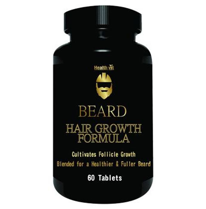 HealthVit Beard Hair Growth Formula Tablet - Classic Derma