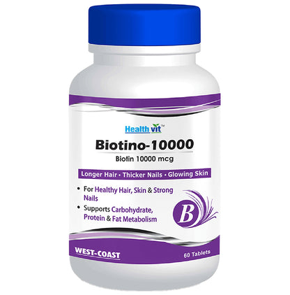 HealthVit Biotino 10000mcg | For Hair, Nails & Skin Health | Tablet - Classic Derma
