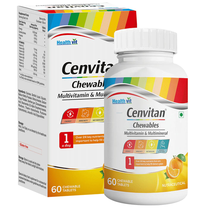 HealthVit Cenvitan Multivitamin & Multimineral Chewable Tablet Orange - Classic Derma