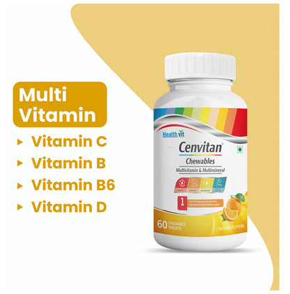 HealthVit Cenvitan Multivitamin & Multimineral Chewable Tablet Orange
