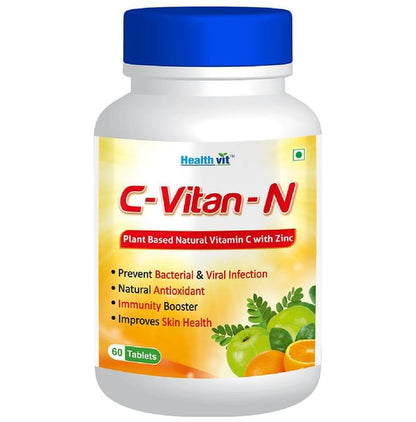 HealthVit C-Vitan-N Natural Vitamin C and Zinc 1000mg Tablet - Classic Derma