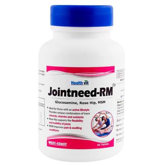 HealthVit Jointneed-RM Glucosamine 500mg, Rose Hip 50mg, MSM 250mg Tablet - Classic Derma