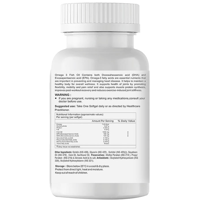 HealthVit Omega-3 Fish Oil 1000mg | EPA Softgel | For Heart & Joints Health