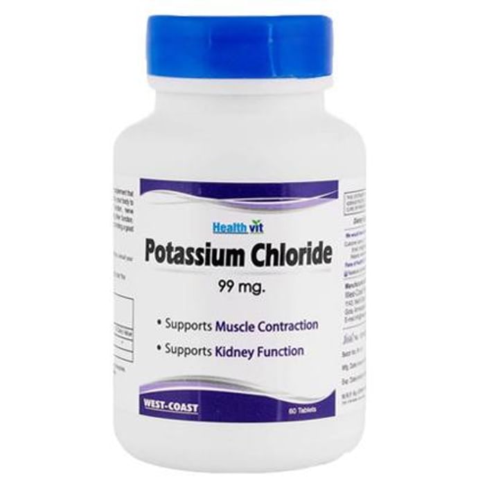 HealthVit Potassium Chloride 99mg | For Muscle Contraction & Kidney Function | Tablet - Classic Derma