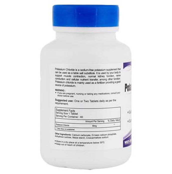HealthVit Potassium Chloride 99mg | For Muscle Contraction & Kidney Function | Tablet