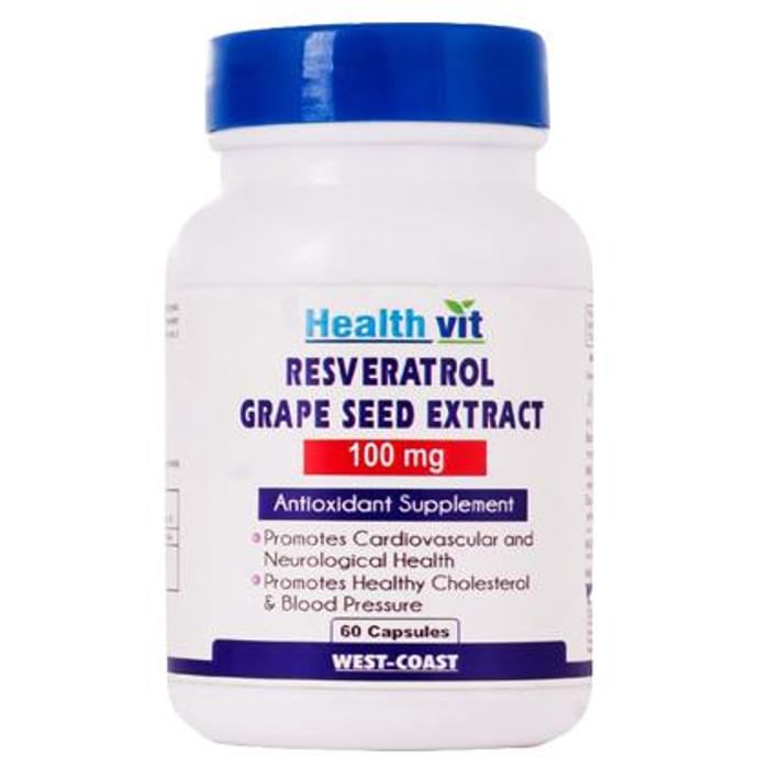 HealthVit Resveratrol, Grape Seed Extract 100mg Capsule - Classic Derma