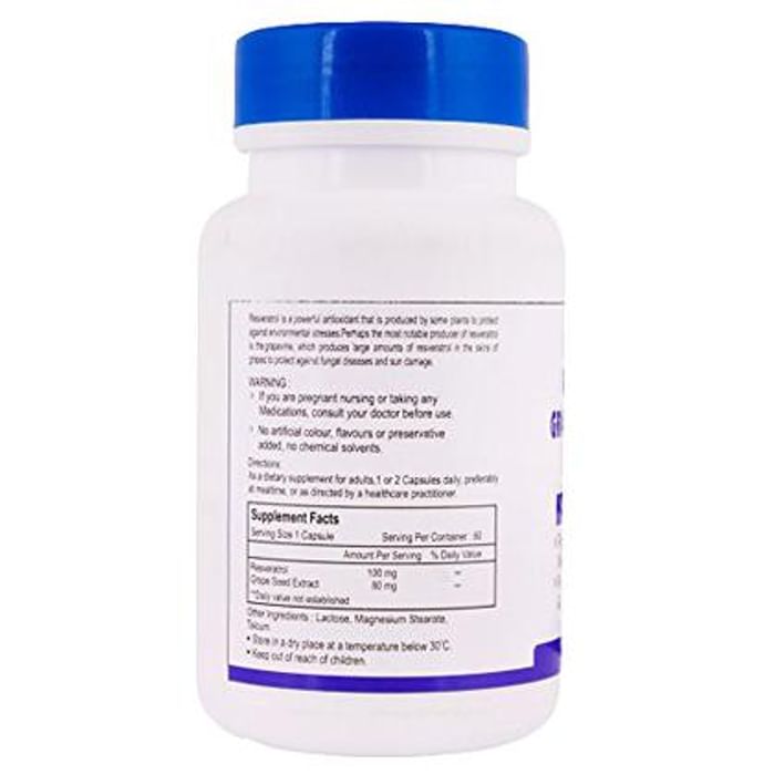HealthVit Resveratrol, Grape Seed Extract 100mg Capsule