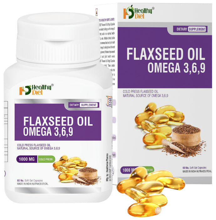 Healthy Diet Flaxseed Oil Omega 3,6,9 1000mg Soft Gel Capsule - Classic Derma