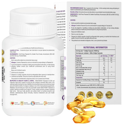 Healthy Diet Flaxseed Oil Omega 3,6,9 1000mg Soft Gel Capsule